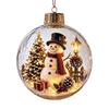 Lightweight Xmas Tree Pendants Clear Christmas Ball Ornaments, Acrylic Hanging Decoration with Gingerbread House Small Gifts Reindeer Santa Inside for