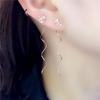 Exquisite Russian 585 Purple Gold Shiny Copper Coin Wavy Earphone Women'S Fashion Temperament Colored Gold Plated With Rose Gold