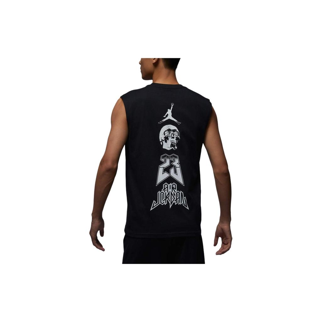 Jordan Quick-Dry Sports Letter Print Sleeveless T-Shirt Men Tops Black FN6022-010