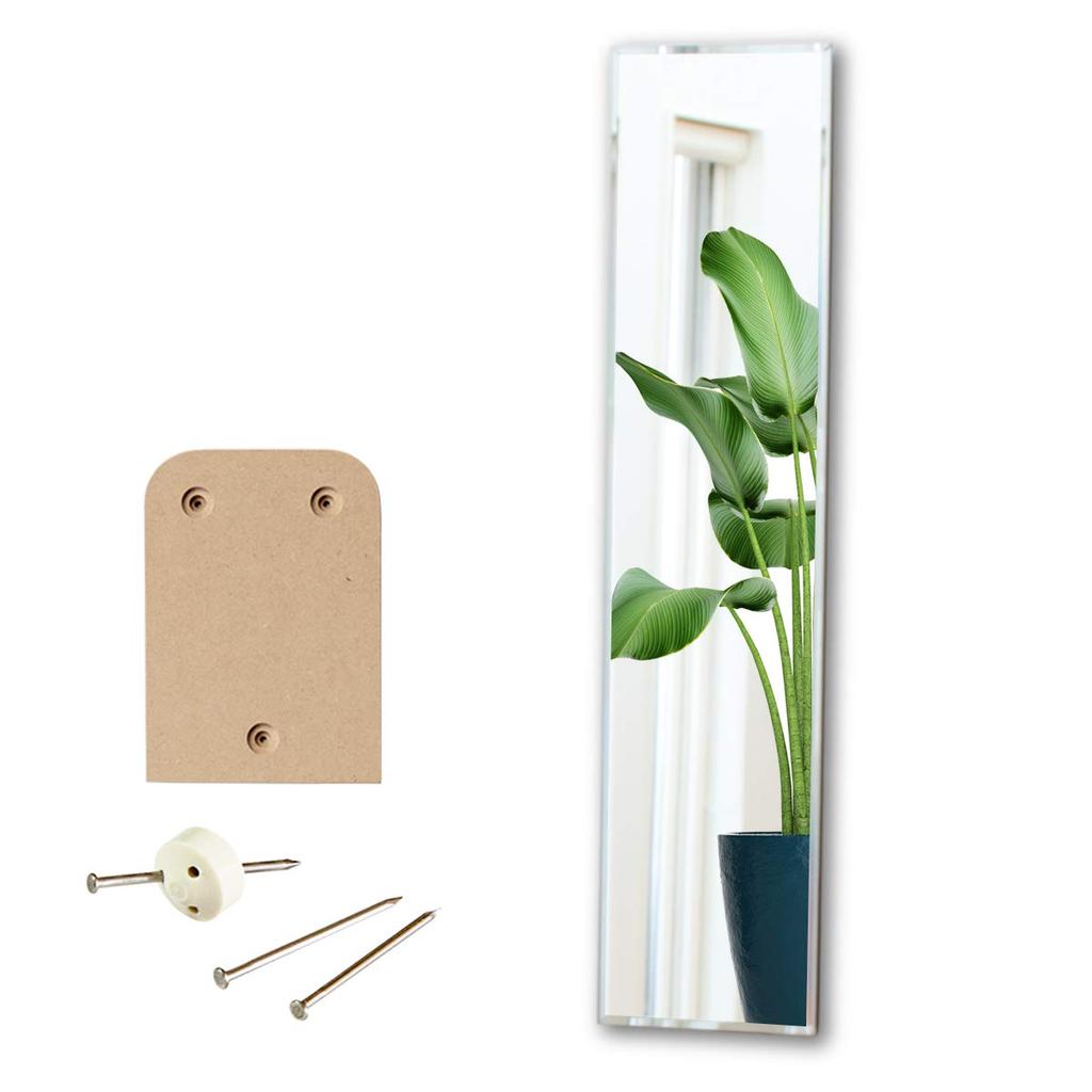 Muramatsu Kagamiten Made In 30x120cm Adhesive Designer Mirror Crystal Wall-Mounted Full-Length Mirror, Hand-Finished, Japan, Square, [Rental Wall,