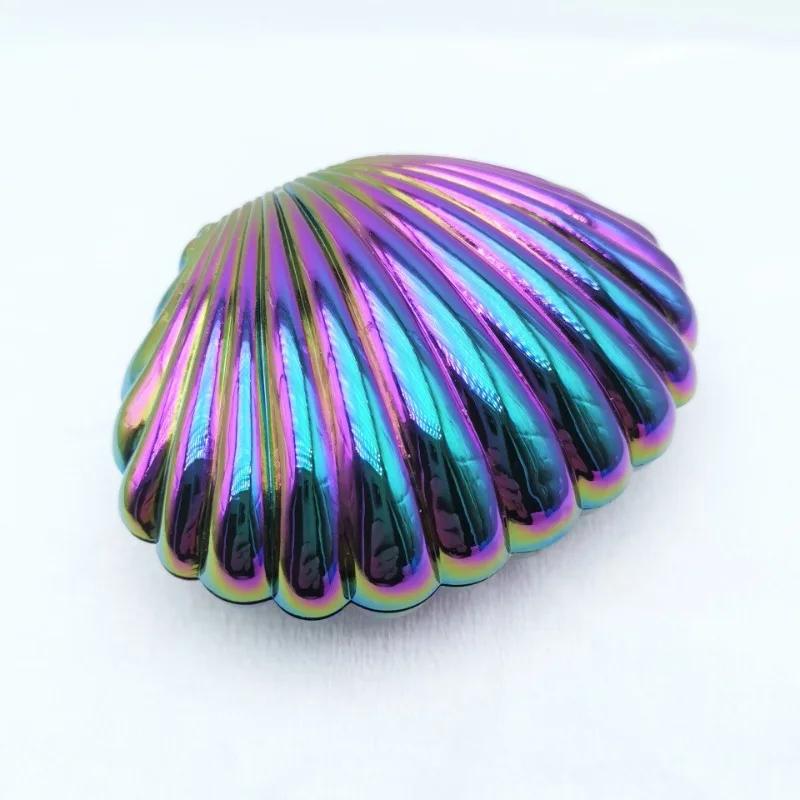 10pcs Plastic Shell Candy Boxes Sparkling Shells Gift Box Baby Shower Snack Jewels Packaging Mermaid Birthday Party Decoration