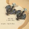 Gothic Punk Exaggerated Shiny Rhinestone Skull Bat Devil Necklace for Women Halloween Jewelry Accessories