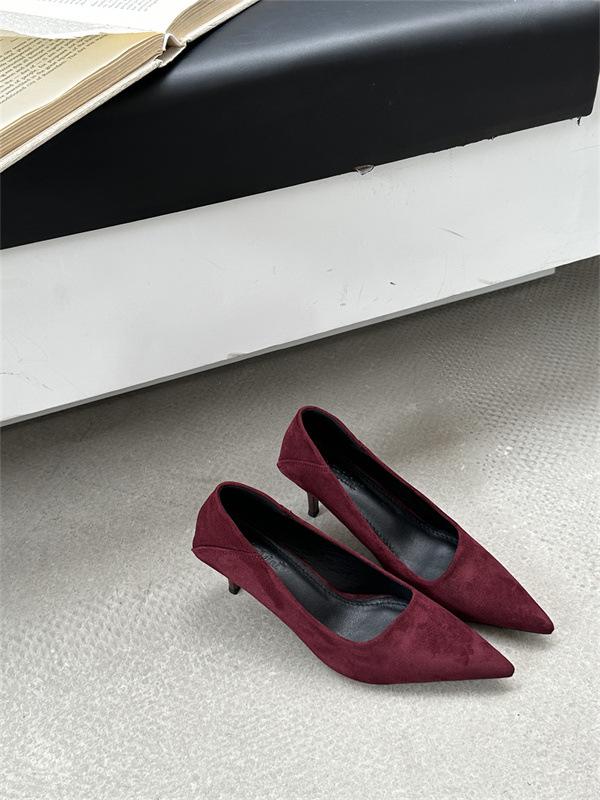 

2025 new spring and autumn high-end French temperament thin heel single shoes women s shoes pointed high heels 39
