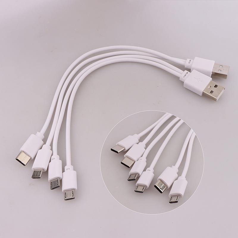 1Pc 2 In 1 Usb Male To Micro Usb/Type-C Splitter Data Transfer Charging Cable For For Android Smartphones Tablet Dual Micro Usb