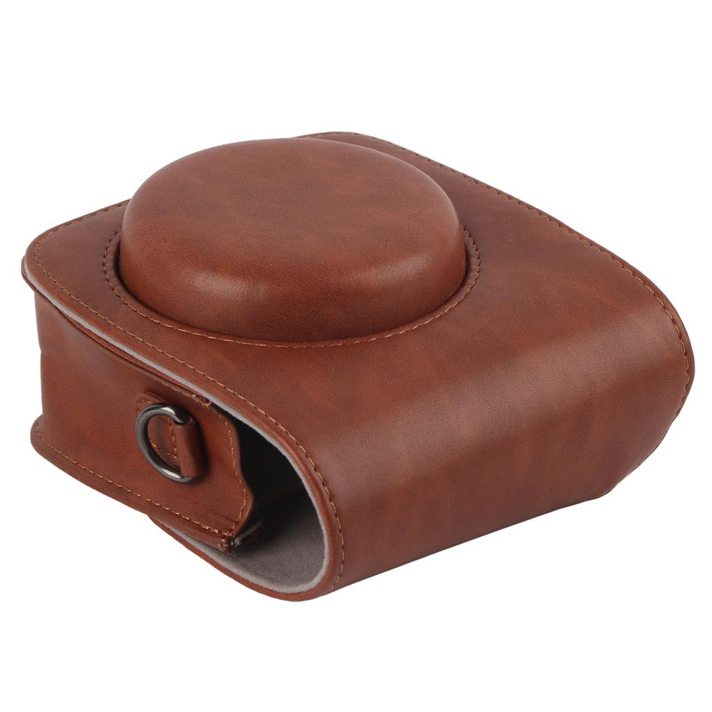 PU Leather Protective Cover Case Bag for Fujifilm Instax Mini 90 with Shoulder Strap (Brown)