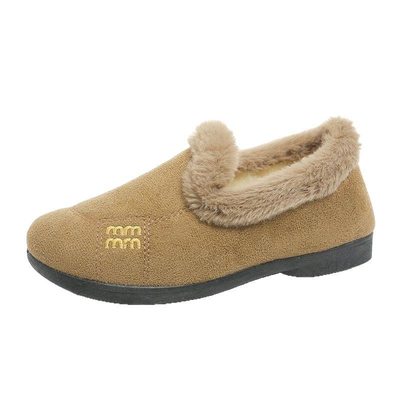 Winter cotton shoes women's soft sole soft surface velvet warm snow mother shoes one pedal cloth shoes