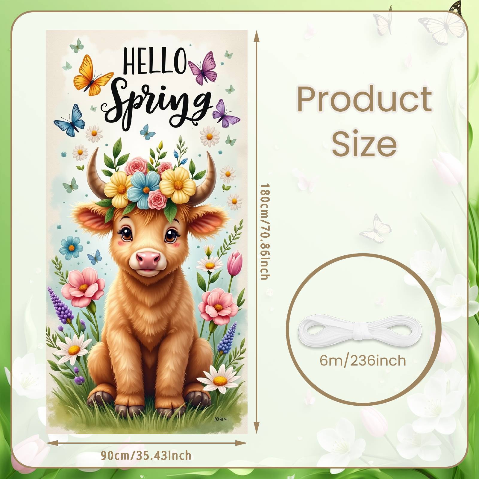 

Spring Event Display Spring Pattern Hello Spring Banner Cute Cartoon For Home Decoration Indoor Event