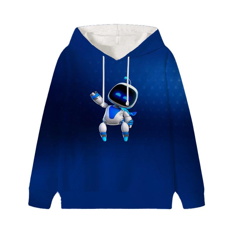 Astro Bot Hoodies Baby Unisex Cartoon Print Long Sleeve Tops Astronaut Toddler Boys Girls Casual Sweatshirts Outfits
