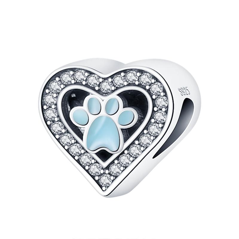 Dog Pet Charms Copper Doggy Paw French Bulldog Bones Beads Fit Original Pan Bracelet Diy Fine Jewelry