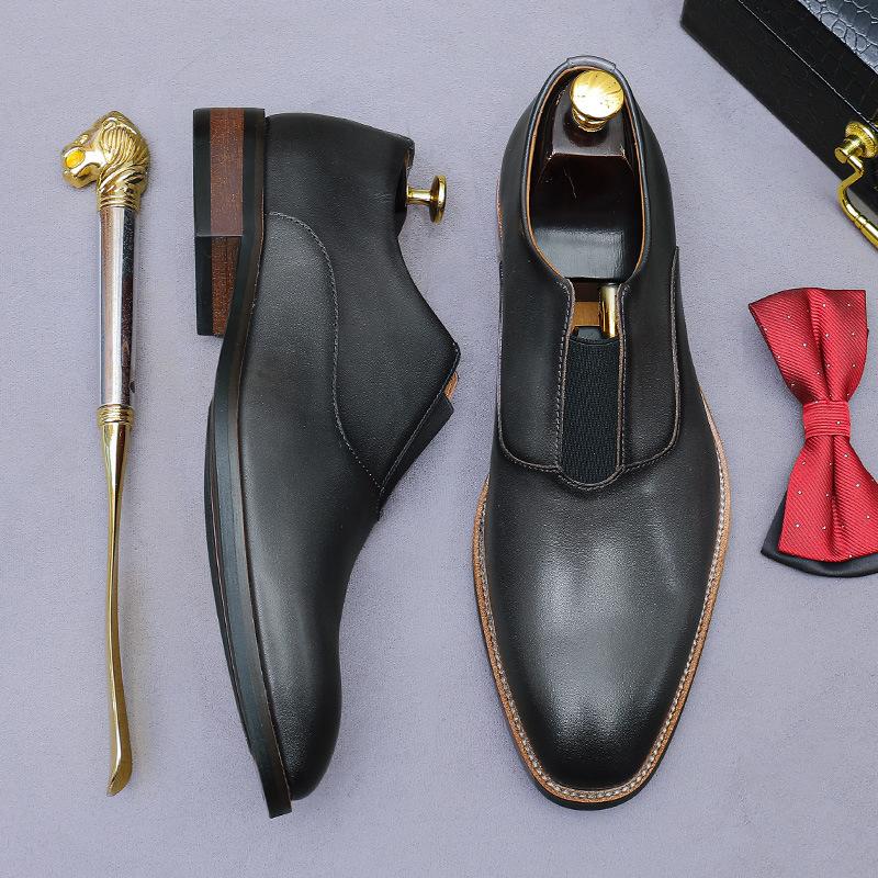 Genuine Leather Shoes Men's One-pedal Fashion Versatile British Style Men's Cowhide Business Dress