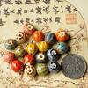 Jingdezhen ceramic jewelry diy Accessories12mm Floral Glazed Watermelon Beads for Making Necklaces and Women's Woven Bracelets Materials