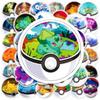 50Pcs Cartoon Anime  Stickers Kids Toys Kawaii Poke Ball Pikachu Decals Skateboard Laptop Waterproof Sticker