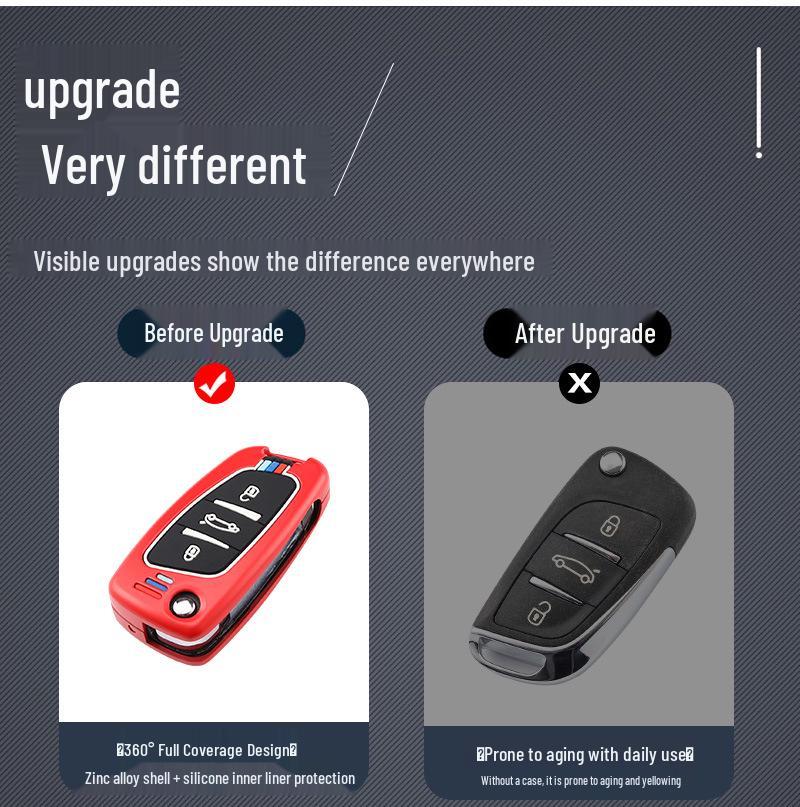Dongfeng Peugeot Key Case for Models 207, 301, 308, 408, 508, and 3008 with Logo.