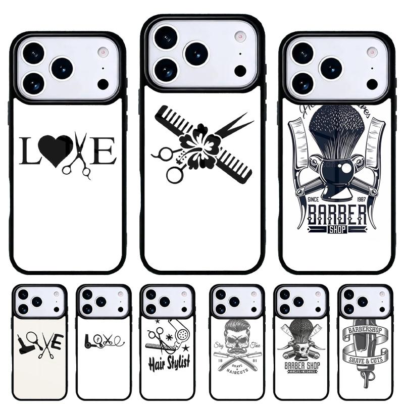 Barber Scissors Hairstylist Salon Phone Case for iPhone 17 16 15 14 13 Pro Max Back Cover for 12 11 Pro Coque