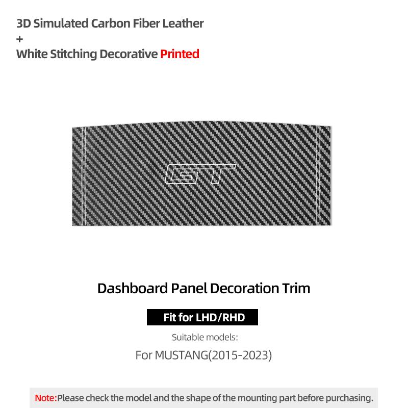 

For Ford Mustang GT 2015-2026 Made of Alcantara Dashboard Instrument Air Vent Panel Trim Sticker Car Interior Tuning Accessories