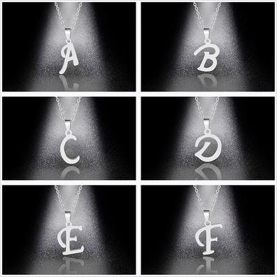 Simple English Letter Necklace Collarbone Chain Women Fashion Jewelry 26 Alphabet Pendant