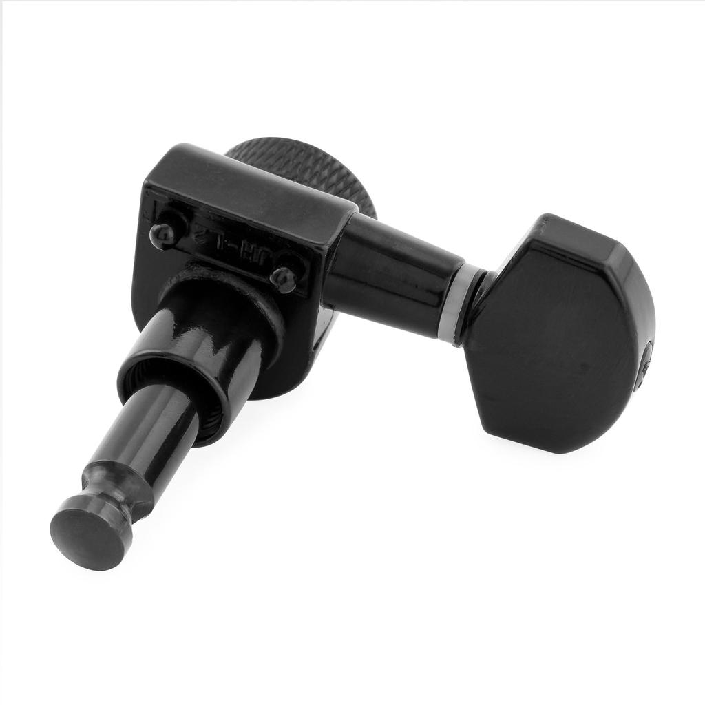 Musiclily Pro R15J Locking Gear for Squier Electric Black 6-in-line Left-Handed 2-Pin Tuners, 151 Ratio, Strat/Tele Guitars,