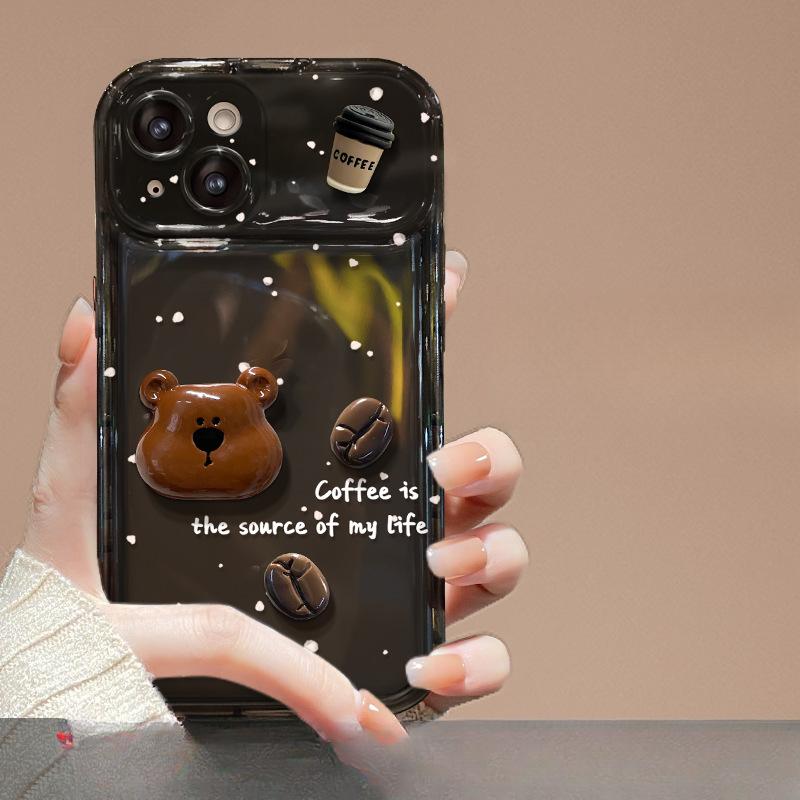 

Подвеска в виде кофейного медведя, подходящая для чехла для мобильного телефона Opporeno11/9pro Vivos17 Flip Mirror Xiaomi 14 OPPO Find X5