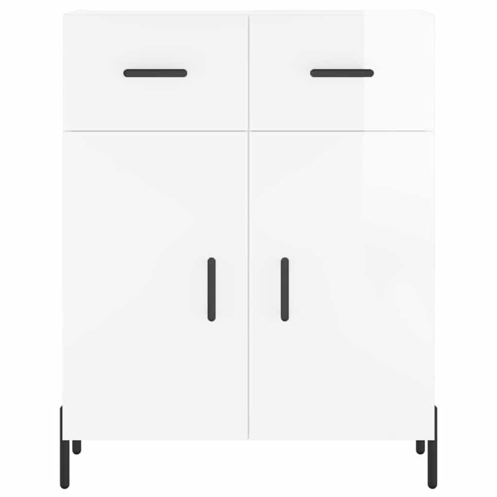 Sideboard Glossy White 69.5 X 34 X 90 Cm Particleboard