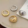 PONYKISS  Sterling Silver 18K Gold Round Opening Rings for Women Exaggerated Trendy Fine  Geometric Accessories