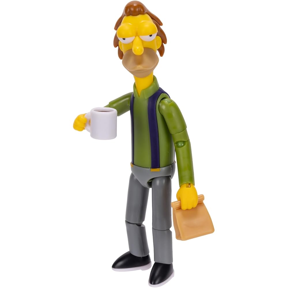 Simpsons 5-Inch Action Figure Lenny Leonard with Lunch Bag and Carl Maguire Wave #3