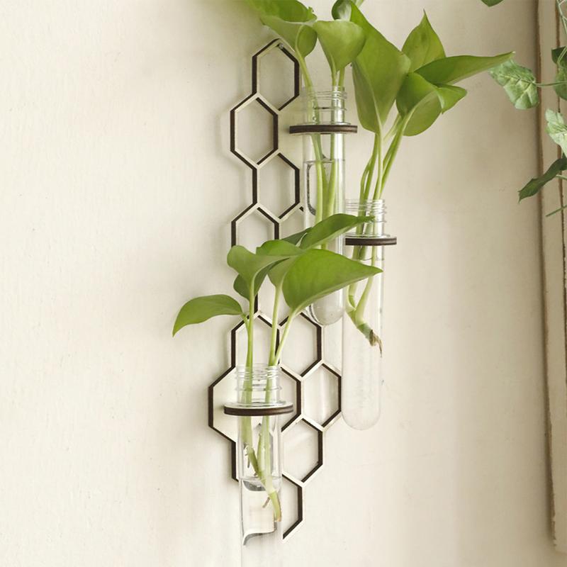Wall Propagation Station Wall Art Plant Terrarium Flower Vase Wall Decor Rack Honeycomb Propagation Station Plant Test Tube Home