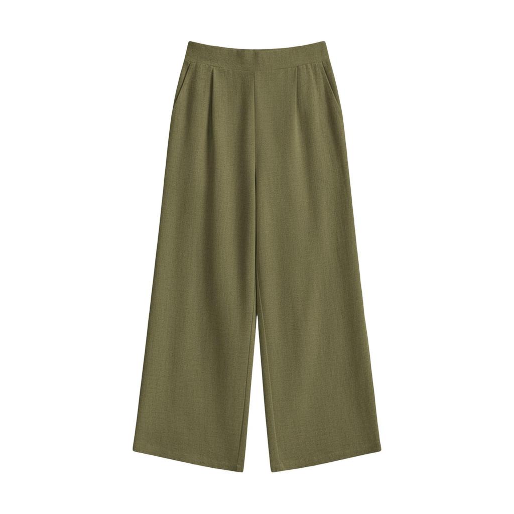Wide Leg Womens Pants Relaxed Fit Lightweight Pants for Women High Waist Cropped Trousers Casual Loose Style