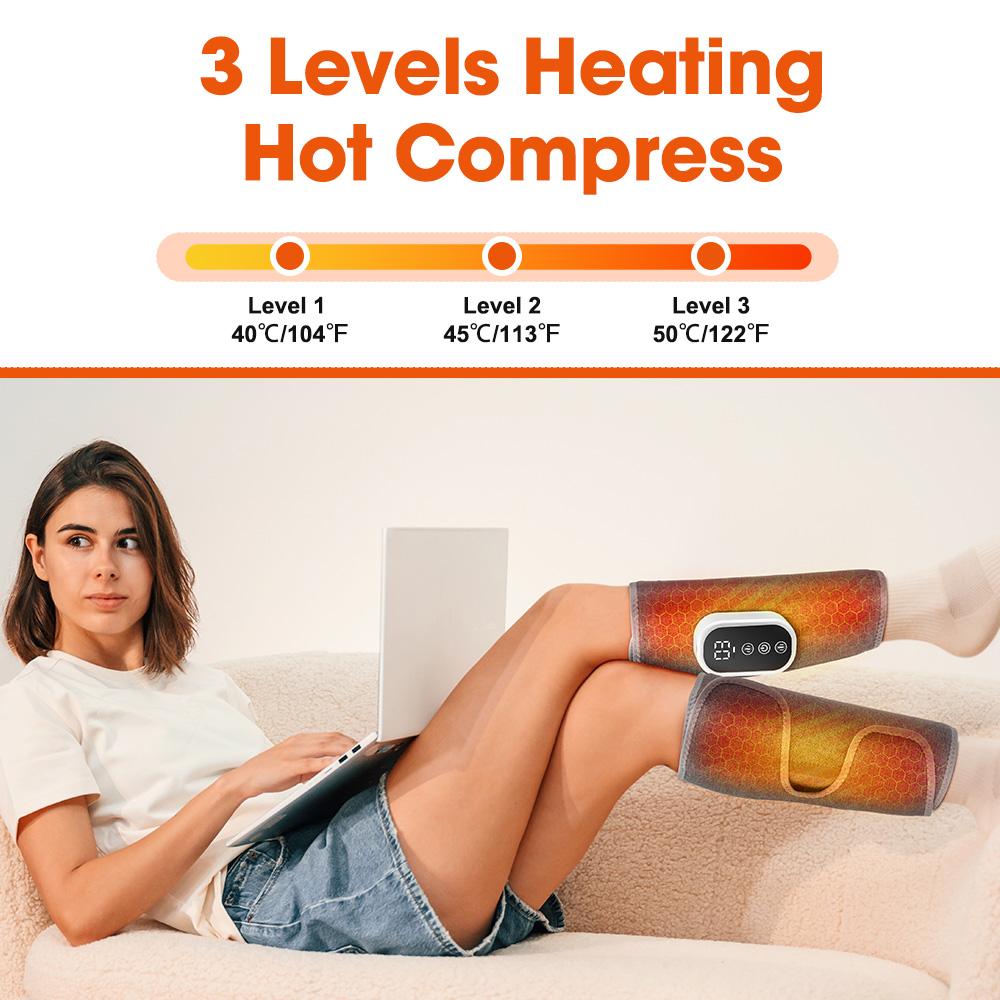 Electric Heated 360° Leg Massager Warm Wireless Air Pressure Massager Airbag Compresstion Relax Foot Calf Muscle Relieve Fatigue