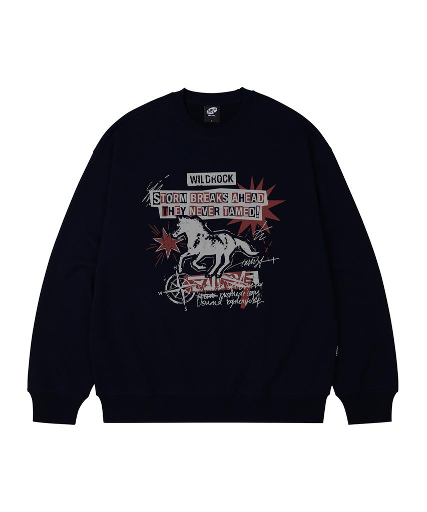 WILDROCK Storm Horse Oversized Sweatshirt_9 Col (B Type)