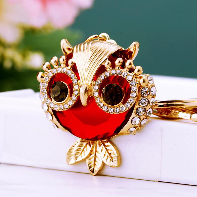 Adorable Crystal Owl Keychain Fashionable Keyring For Women Unique Gift Accessory