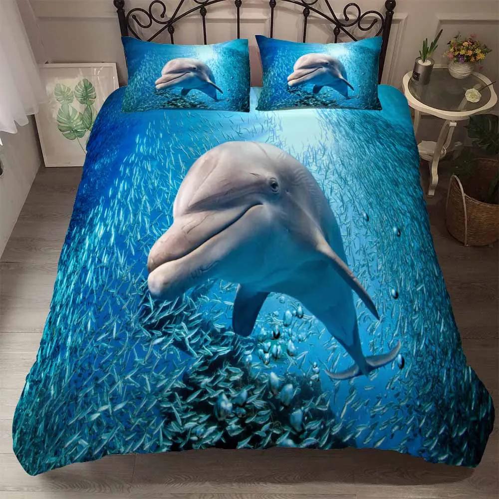 Bedclothes Hot-sale Warm Blue Bedclothes Twin Full Queen King Super King Size Bed Sets 200x200cm Beds Set De Cama 3d