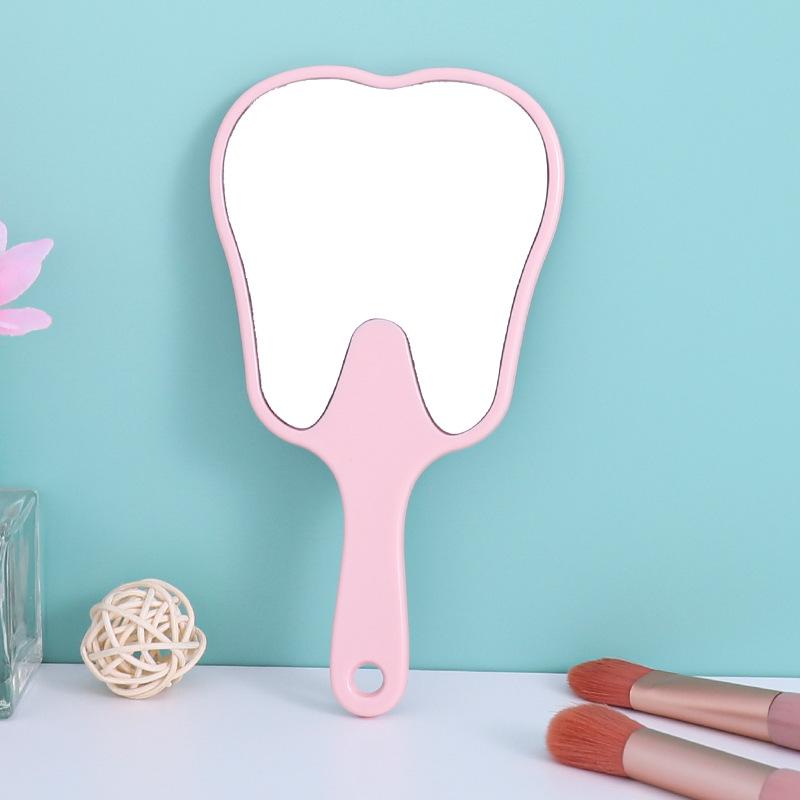 

Compact High-Def Dental Mirror - Portable Handheld Beauty & Oral Use 8.5cm*16cm Small Oral Mirror рожевий