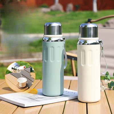 New 316 Stainless Steel Vacuum Cup Outdoor Rope Portable Thermal Pot Simple Large Capacity Bullet Bounce Cup