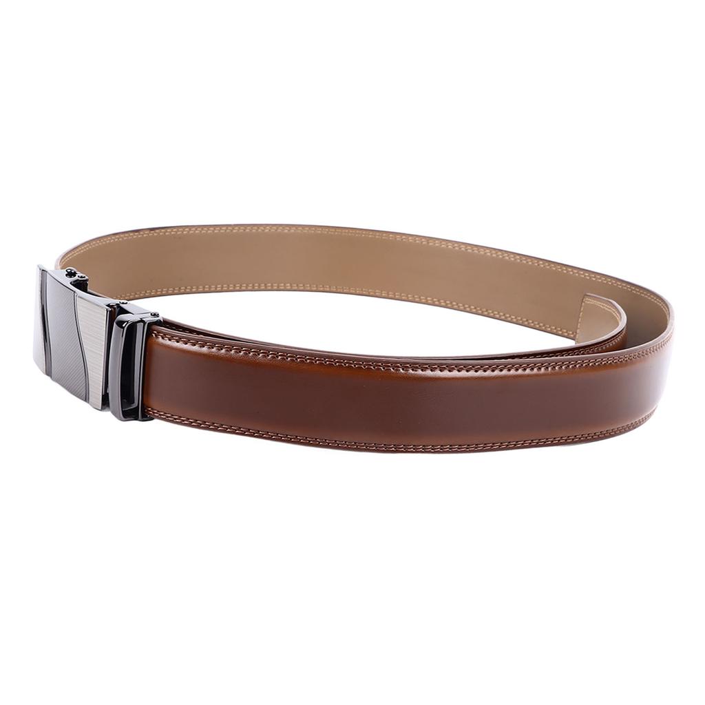Leather Belt for Men Adjustable Customizable Fit Mens Casual Dress Belt with Automatic Click Buckle for Everyday Light