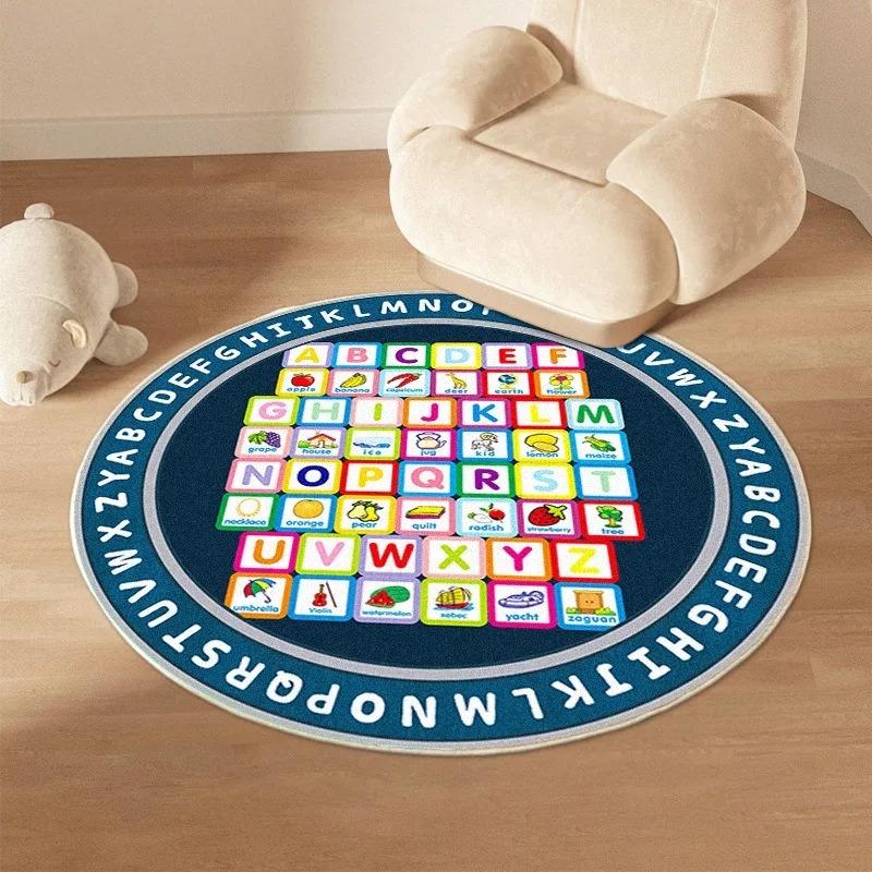 Cartoon Traffic Carpet Mat Rug Vehicles Road Maze Kids Educational Car Home Decoration Round Floor Mat Bedroom Carpet Rug