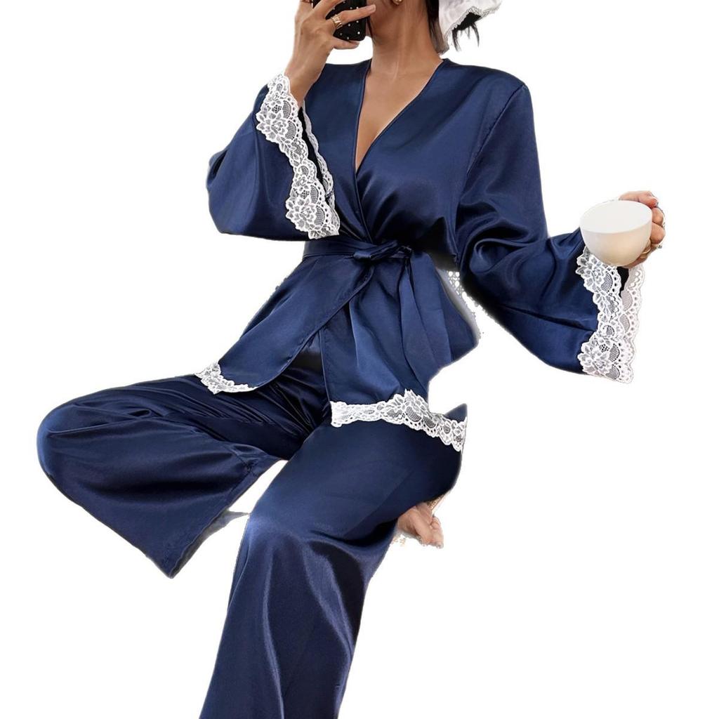 European & American Women's Silky Pajamas: Sexy & Fun Robe for Homewear
