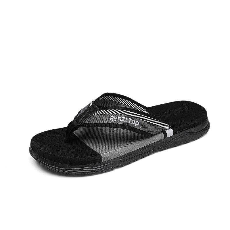 

Летние мужские шлепанцы для отдыха на открытом воздухе, на морском пляже, классные тапочки, мужские нескользящие и износостойкие тапочки-щипцы 39 черный серый