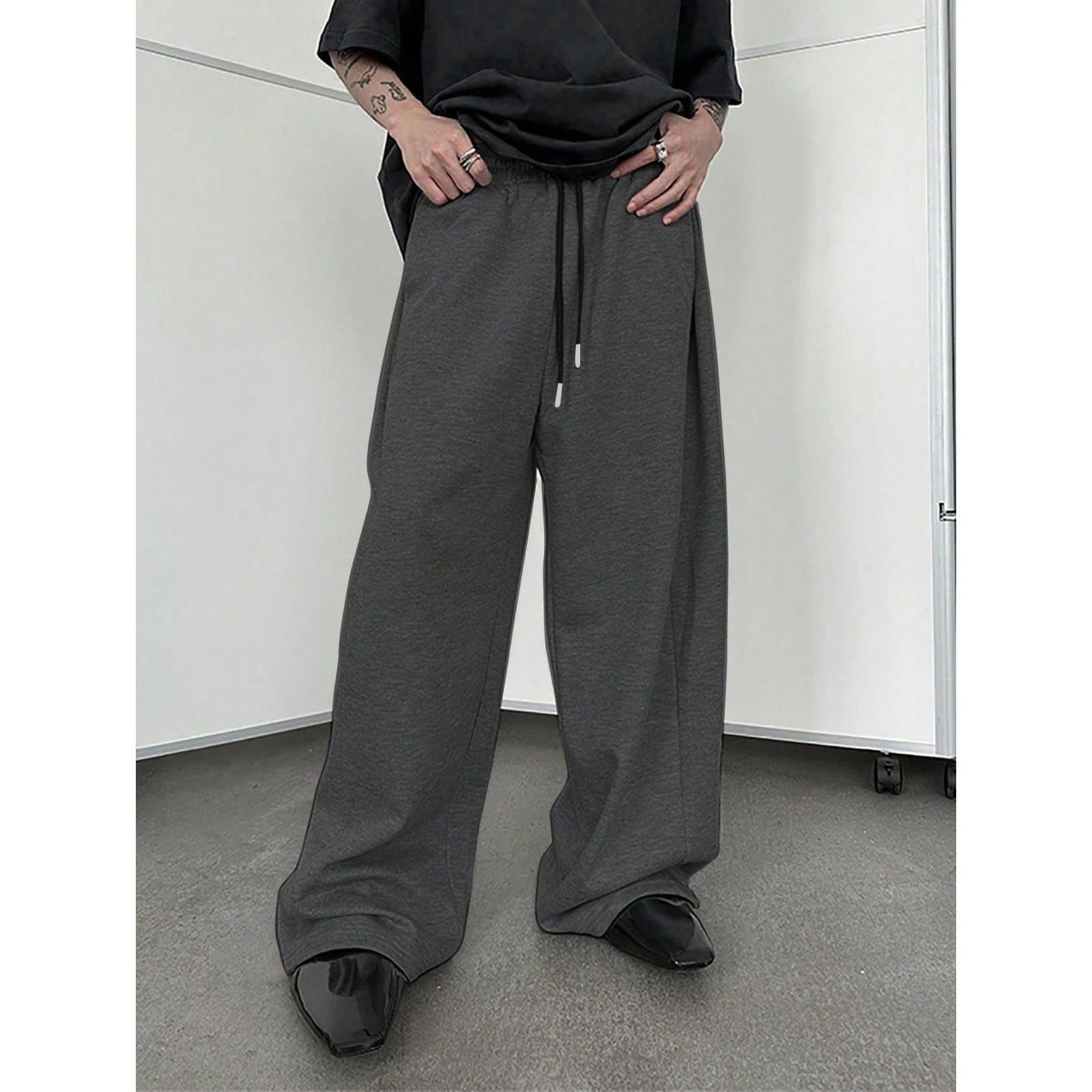 

Men s Sweatpants Elastic Waist Drawstring Straight Leg Pocket Wide-Leg Loose Fit Athletic Pants XXL