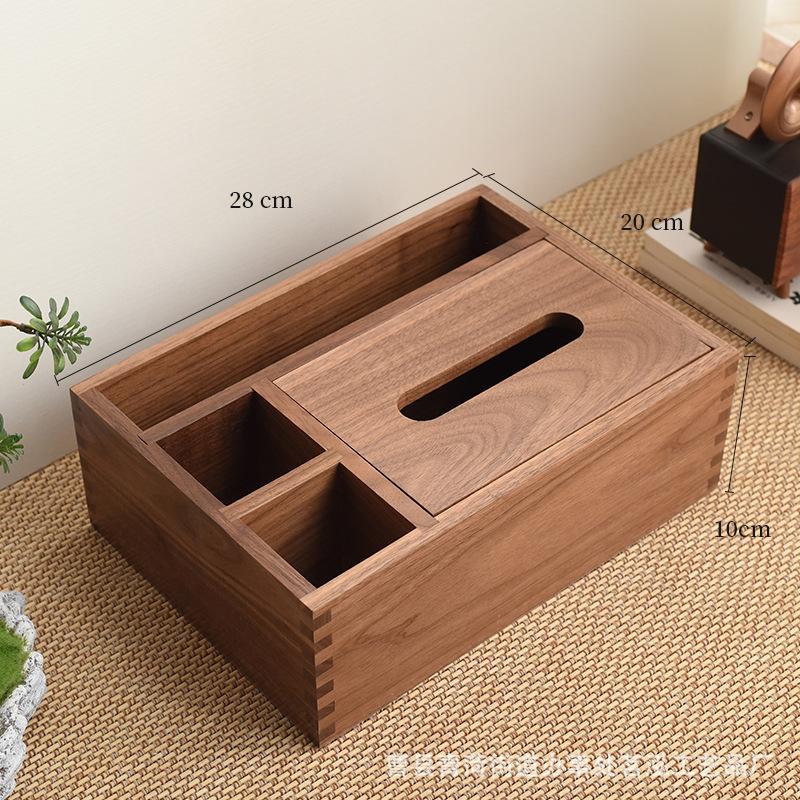 Black Walnut Tissue Box - Living Room Coffee Table Napkin Holder