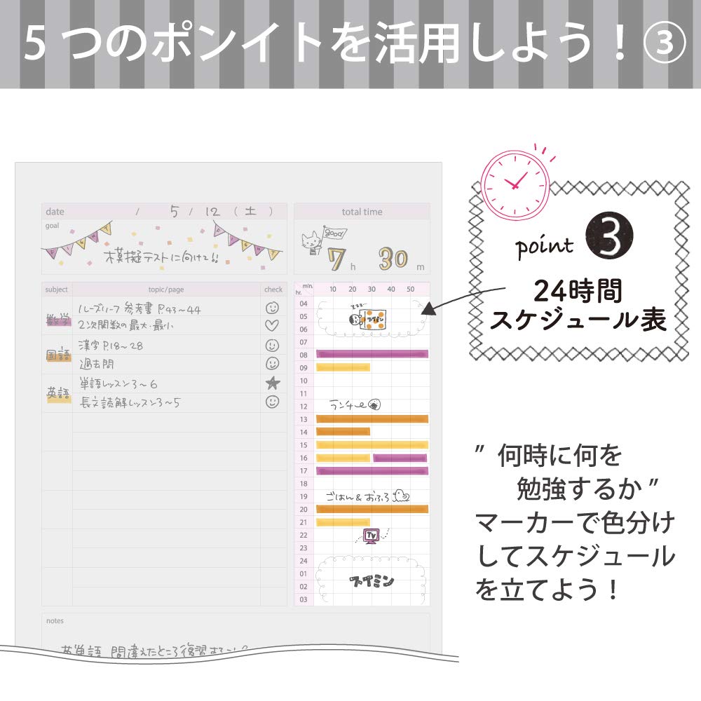 KOKUYO Campus Notebook Study Planner Daily Ruled B5 Light Pink No-Y80MD-LP