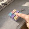 Mechanical Keyboard Fidget Keychain 2/3/4/9-Keys Toy, Stress Relief Push Button Finger Toy Clicker LED Light-up Tactile