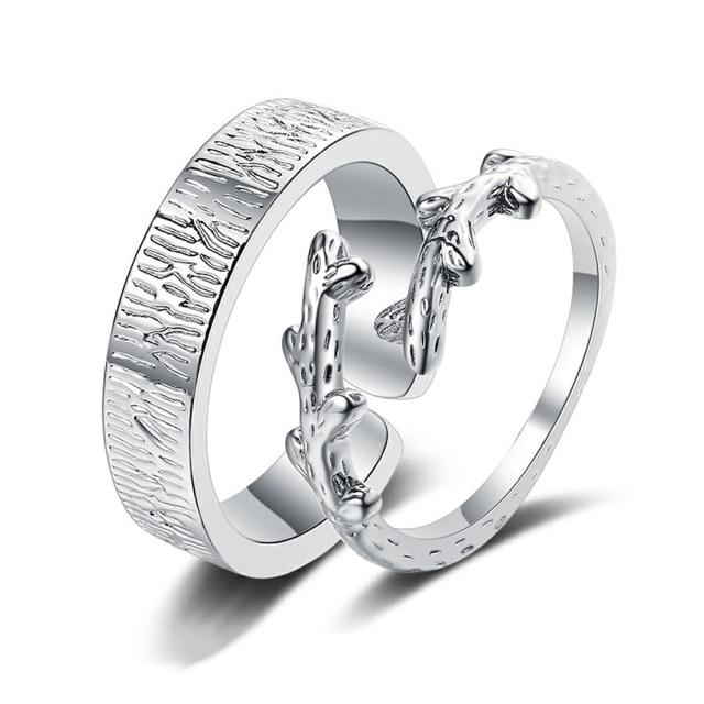 Couples Finger Ring Lvers Lozenge Micro Set Gem Jewelry Adjustable Pair Of Tone Color Rings Men Women Festival Birthday Souvenir GiftFashion