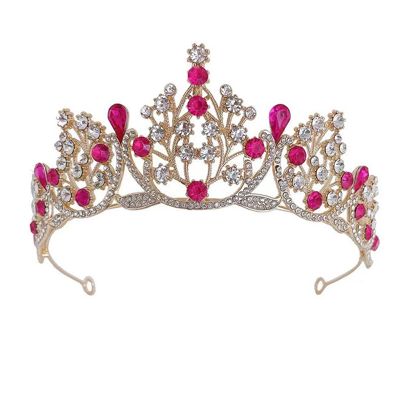 1pc Romantic Princess Crown for Girls Handmade Rhinestone Tiara with Zircon Headband Perfect for Birthdays Weddings Parties Gifts