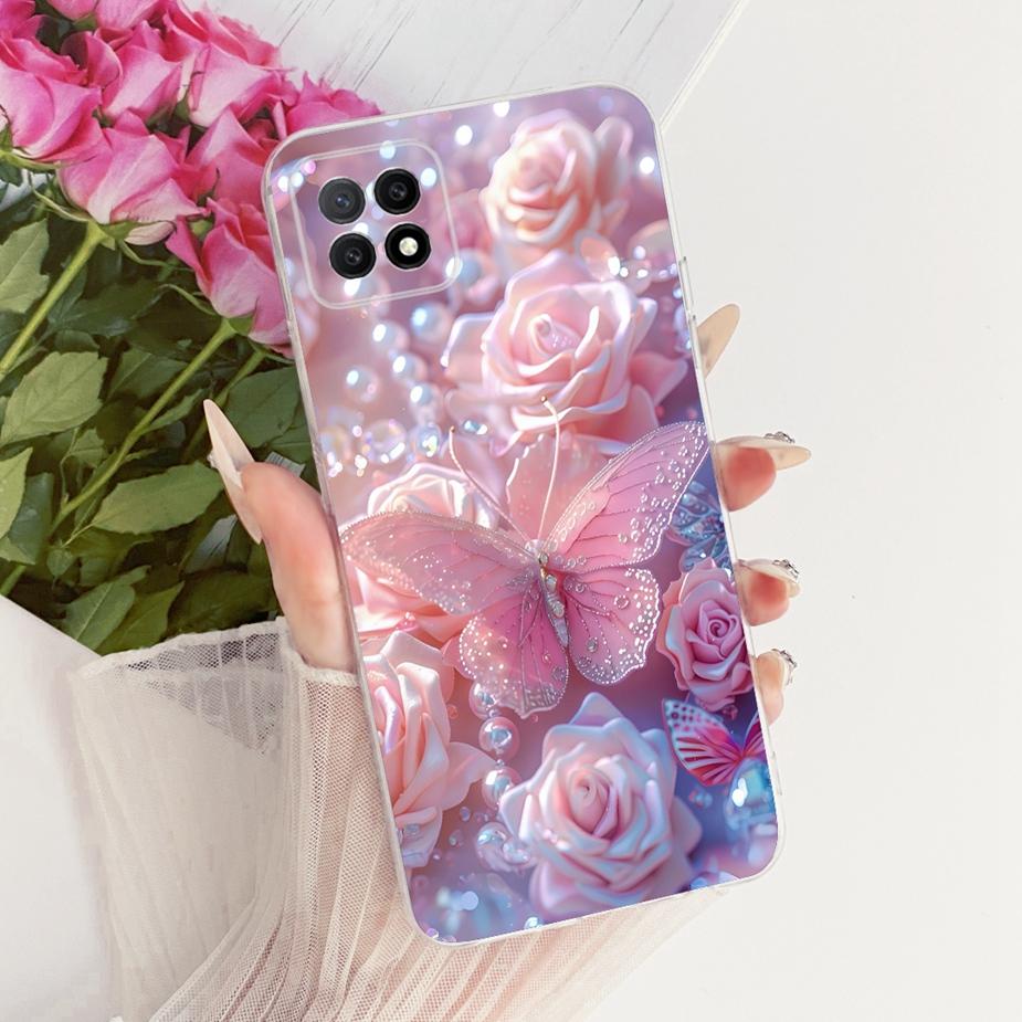 For Oppo A73 5G Case CPH2161 Luxury Flowers Butterfly Painted Cover Soft Slim Phone Case For Oppo A72 5G OppoA73 5G Fundas Coque