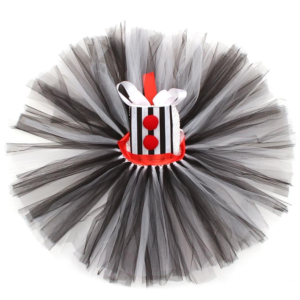 Kostým vražedného klauna pro dívky Halloweenský převlek Černobílý Strašidelný Děsivý Joker Tutu šaty Dětské Maškarní Karnevalové Párty Oblečení