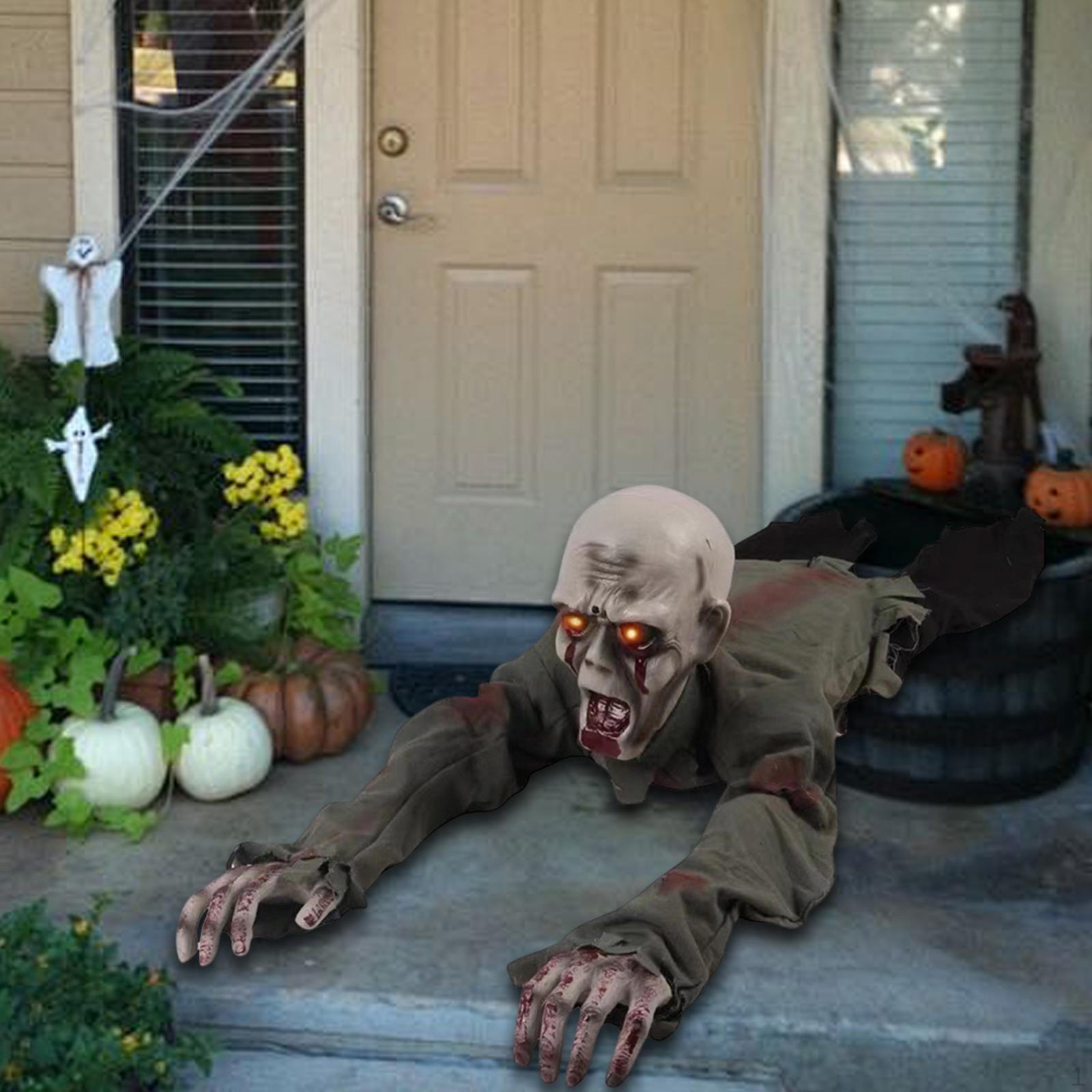 Crawling Zombie Halloween Decoration with Eyes
