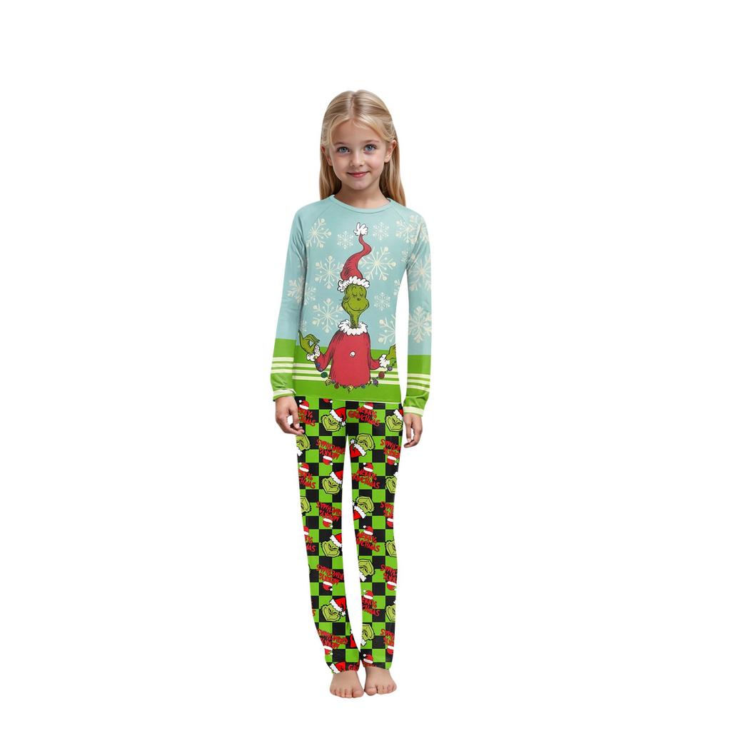 Christmas Prints Family Matching Long Sleeve Tops+Pants Set Family Matching Sets