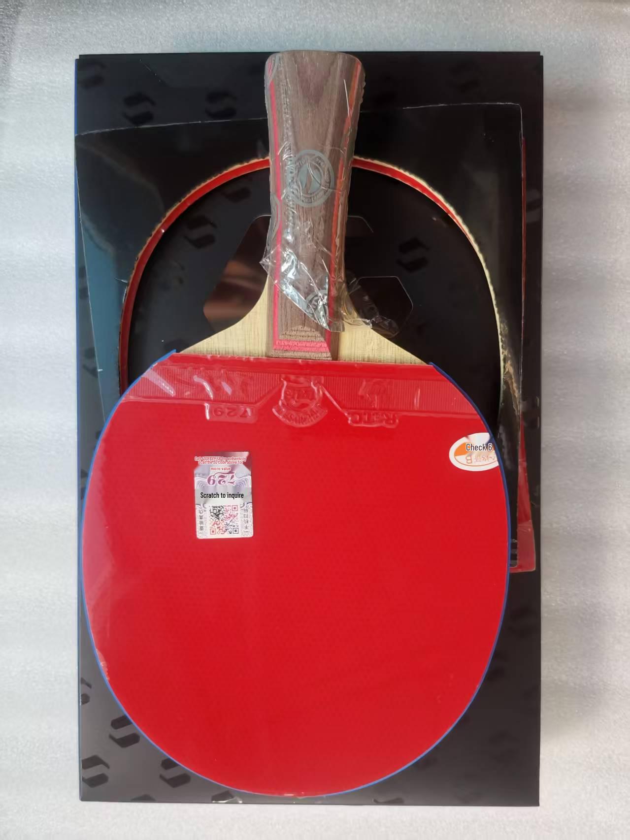 Stiga 102035 All-Wood DIY Table Tennis Racket Set with Mercury 729 Double Inverted Rubber for Amateurs