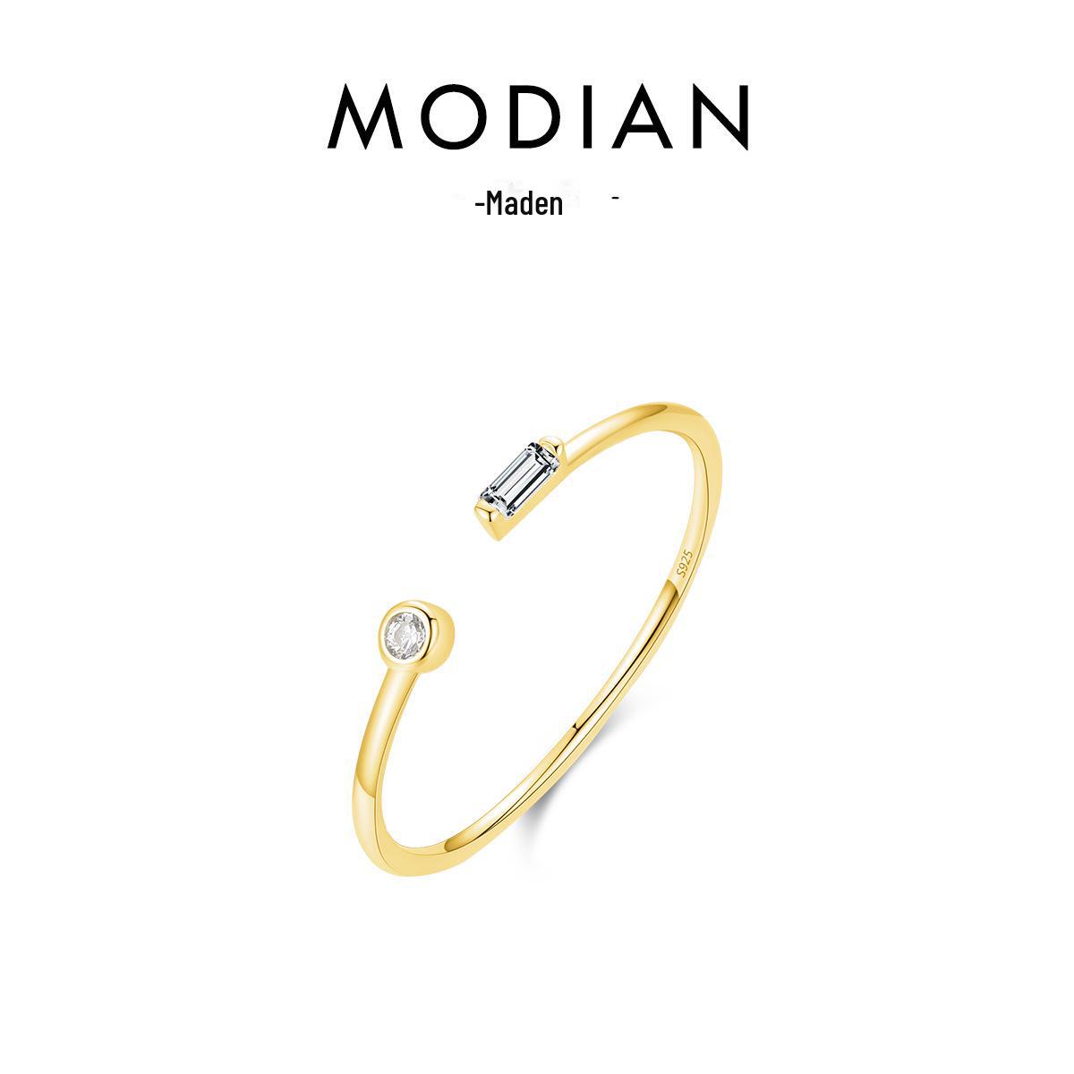 

Регулируемое кольцо из стерлингового серебра S925 с микроинкрустацией цирконами - Стильное, Простое, Не тускнеет, Идеально для законодателей моды Adjustable Opening золотой