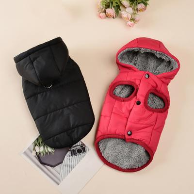 Hunde Thermo-Hoodie Fleecegefütterte Hundejacke mit Kapuze Knopfverschluss Warmer Welpen Wintermantel für Kleine Mittlere Hunde
